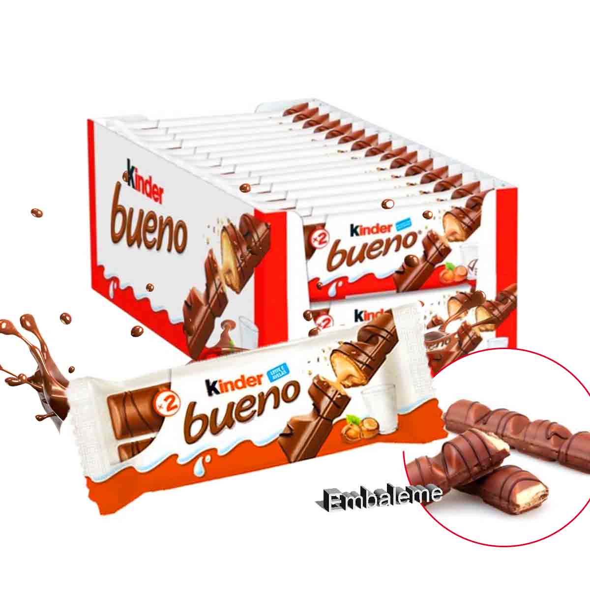 CHOCOLATE KINDER BUENO CHOCOLATE WHITE CAIXA 30 UNIDADES SEM MARCA 