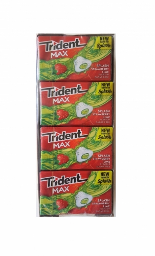TRIDENT MAX SPLASH MORANGO/LIMA - CAIXA 16 UNIDADES