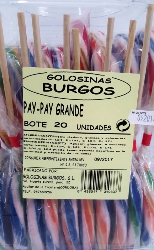 CHUPAS PAY PAY GRANDES 20 UNIDADES